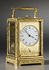 A superb and very rare Louis-Philippe gilt brass grande and petite sonnerie striking carriage clock of eight day duration made by the eminent firm of Breguet Nevue Compagnie à Paris for Count Pavel Dmitrievich Kiseleff 